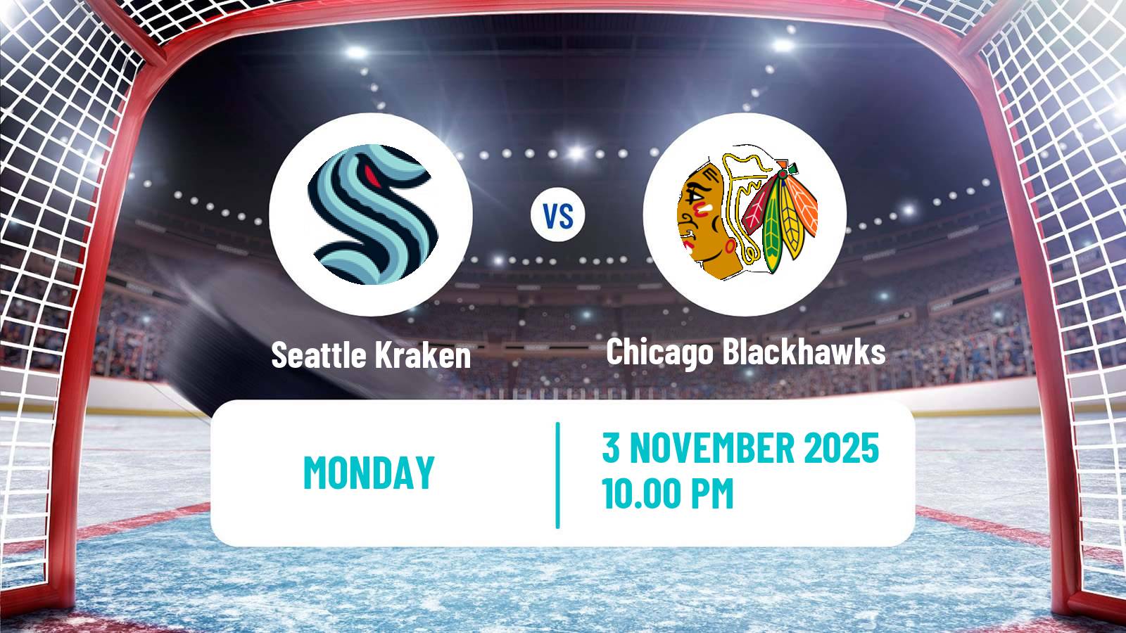 Hockey NHL Seattle Kraken - Chicago Blackhawks
