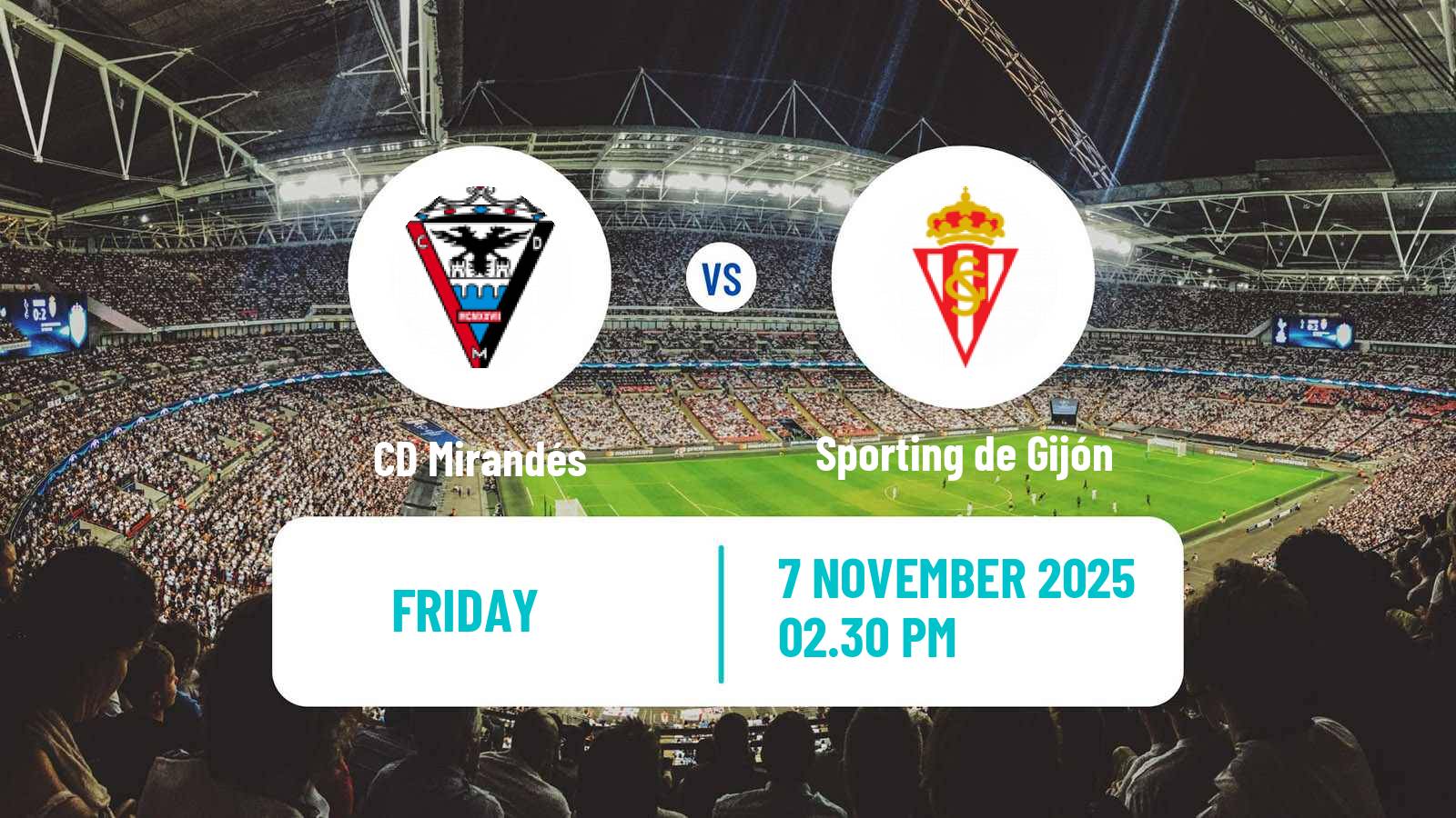 Football Spanish LaLiga2 Mirandés - Sporting de Gijón