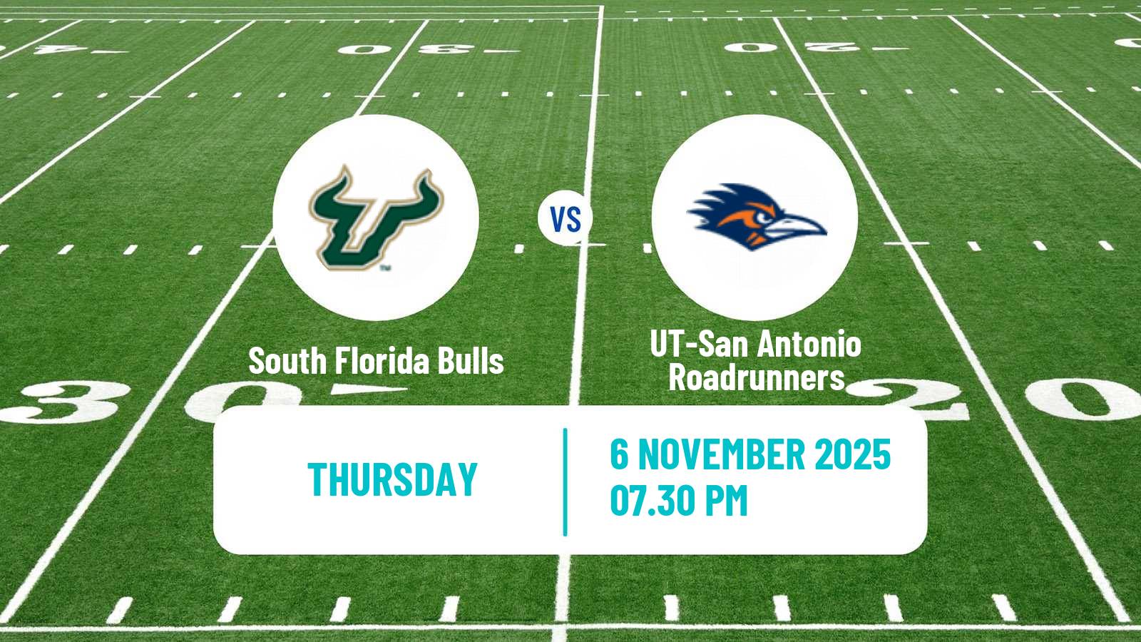 American football NCAA College Football South Florida Bulls - UT-San Antonio Roadrunners
