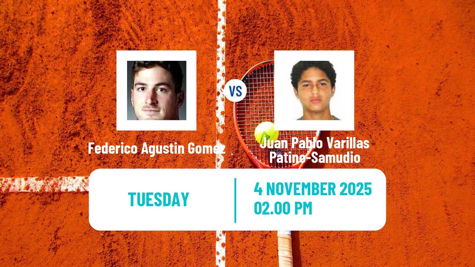 Tennis Lima 2 Challenger Men Federico Agustin Gomez - Juan Pablo Varillas Patino-Samudio