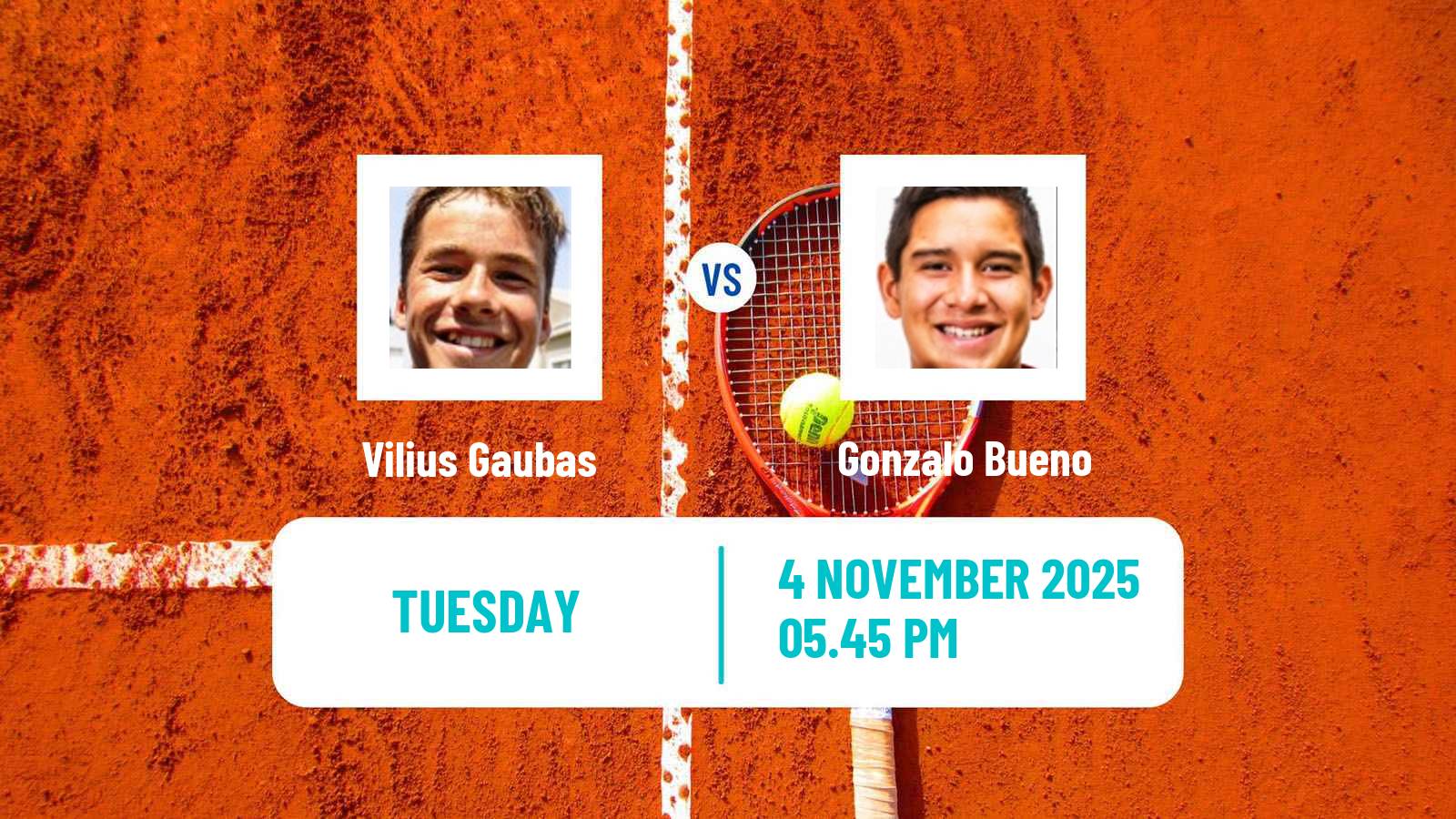 Tennis Lima 2 Challenger Men Vilius Gaubas - Gonzalo Bueno