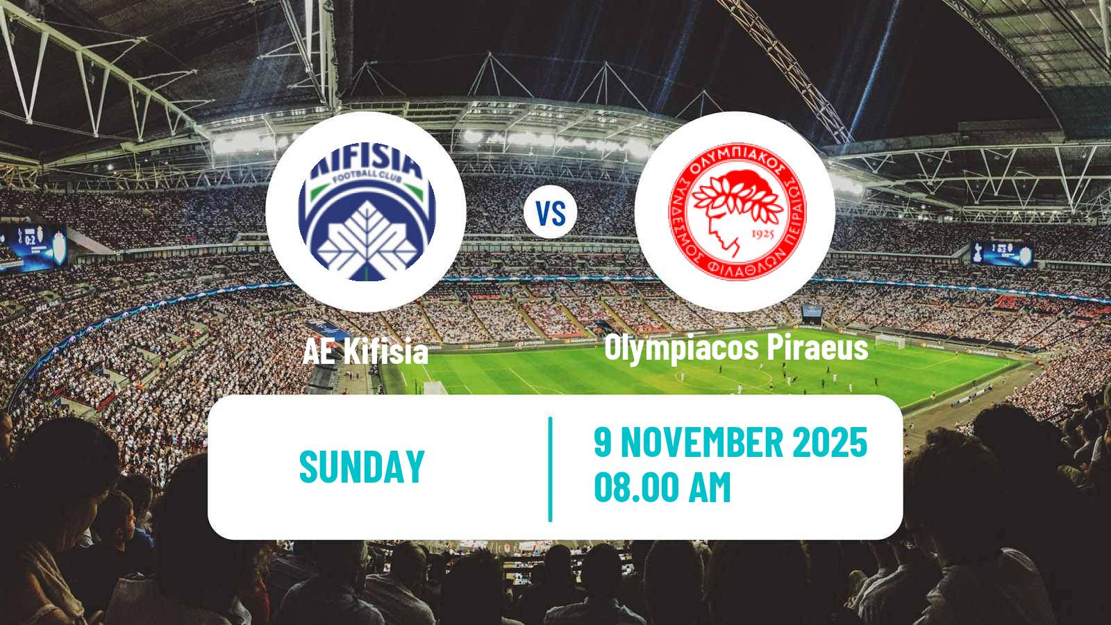 Football Greek Super League AE Kifisia - Olympiacos Piraeus