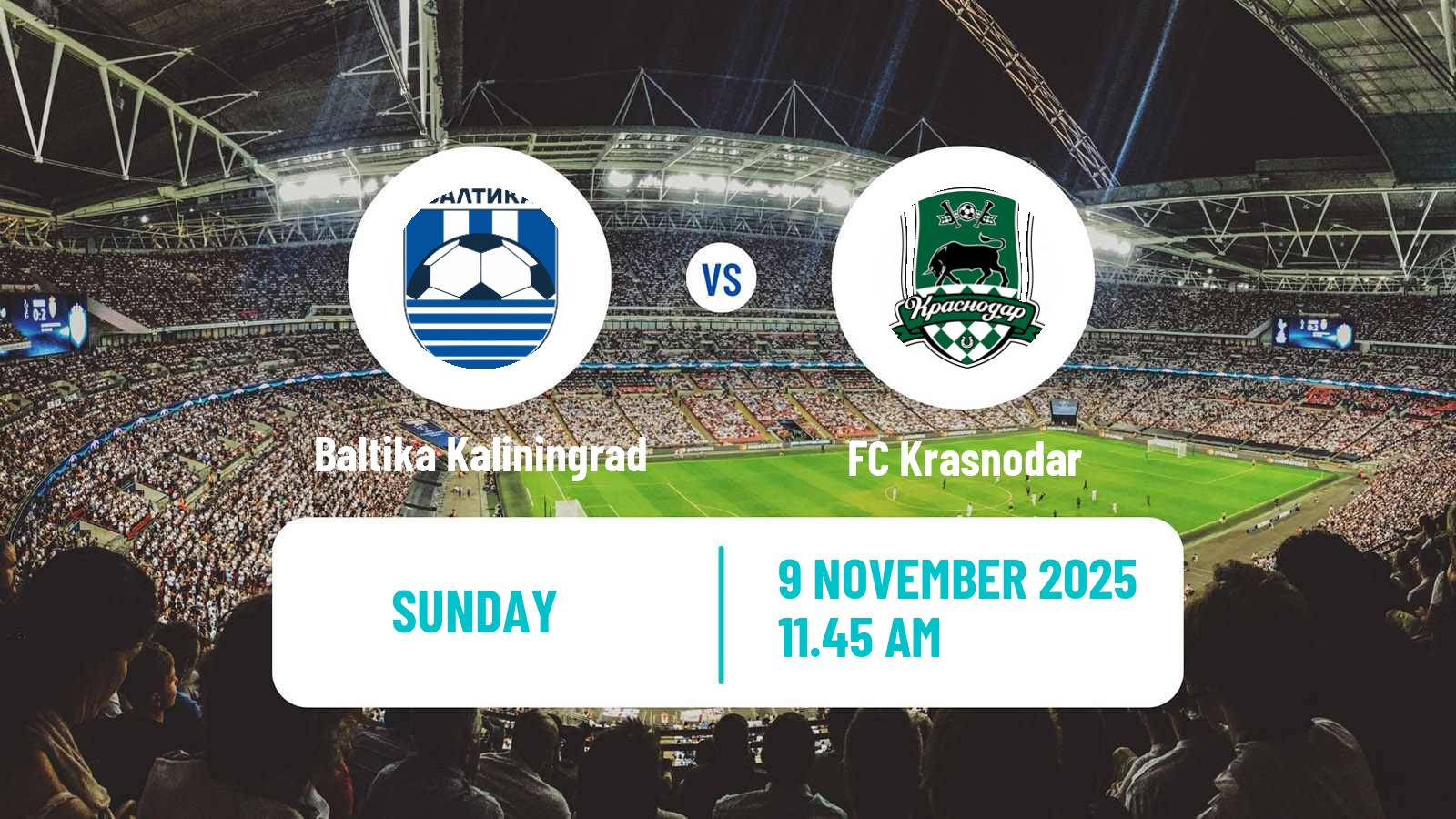 Football Russian Premier League Baltika Kaliningrad - Krasnodar