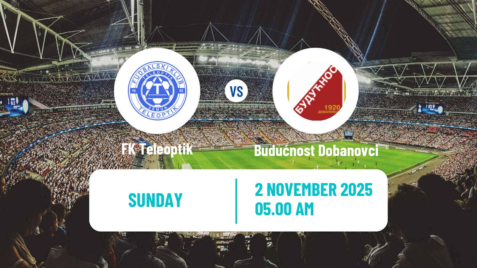 Football Serbian Srpska Liga - Belgrade Teleoptik - Budućnost Dobanovci