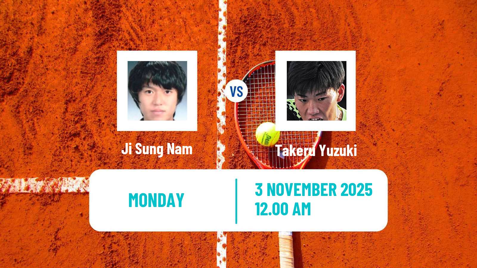 Tennis Taipei Challenger Men Ji Sung Nam - Takeru Yuzuki
