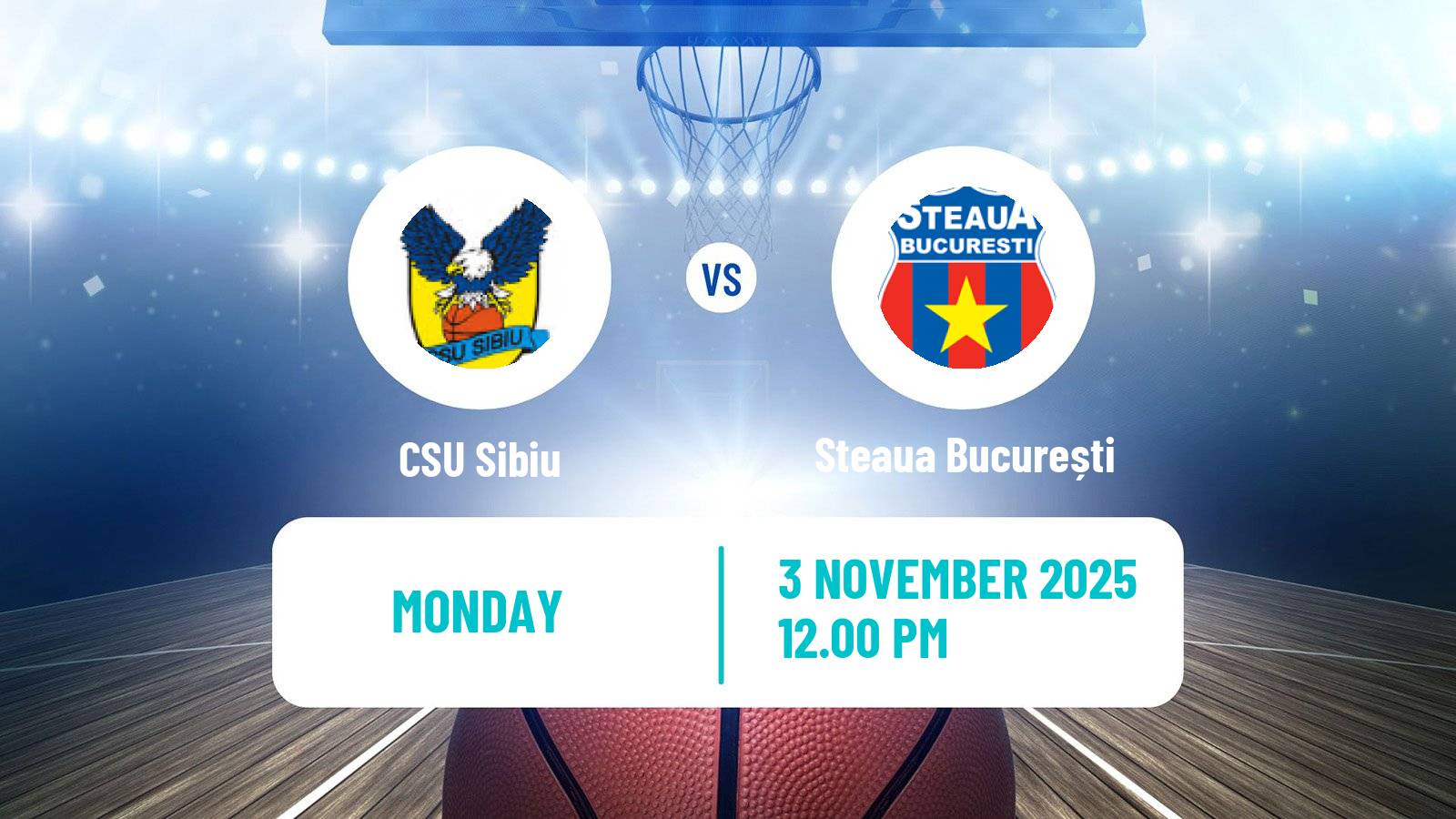 Basketball Romanian Divizia A Basketball CSU Sibiu - Steaua București