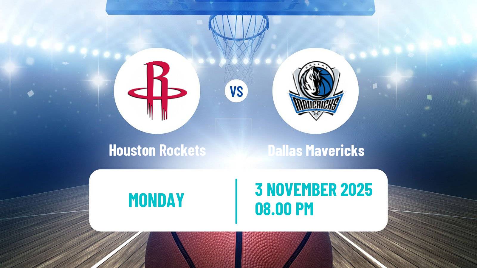 Basketball NBA Houston Rockets - Dallas Mavericks