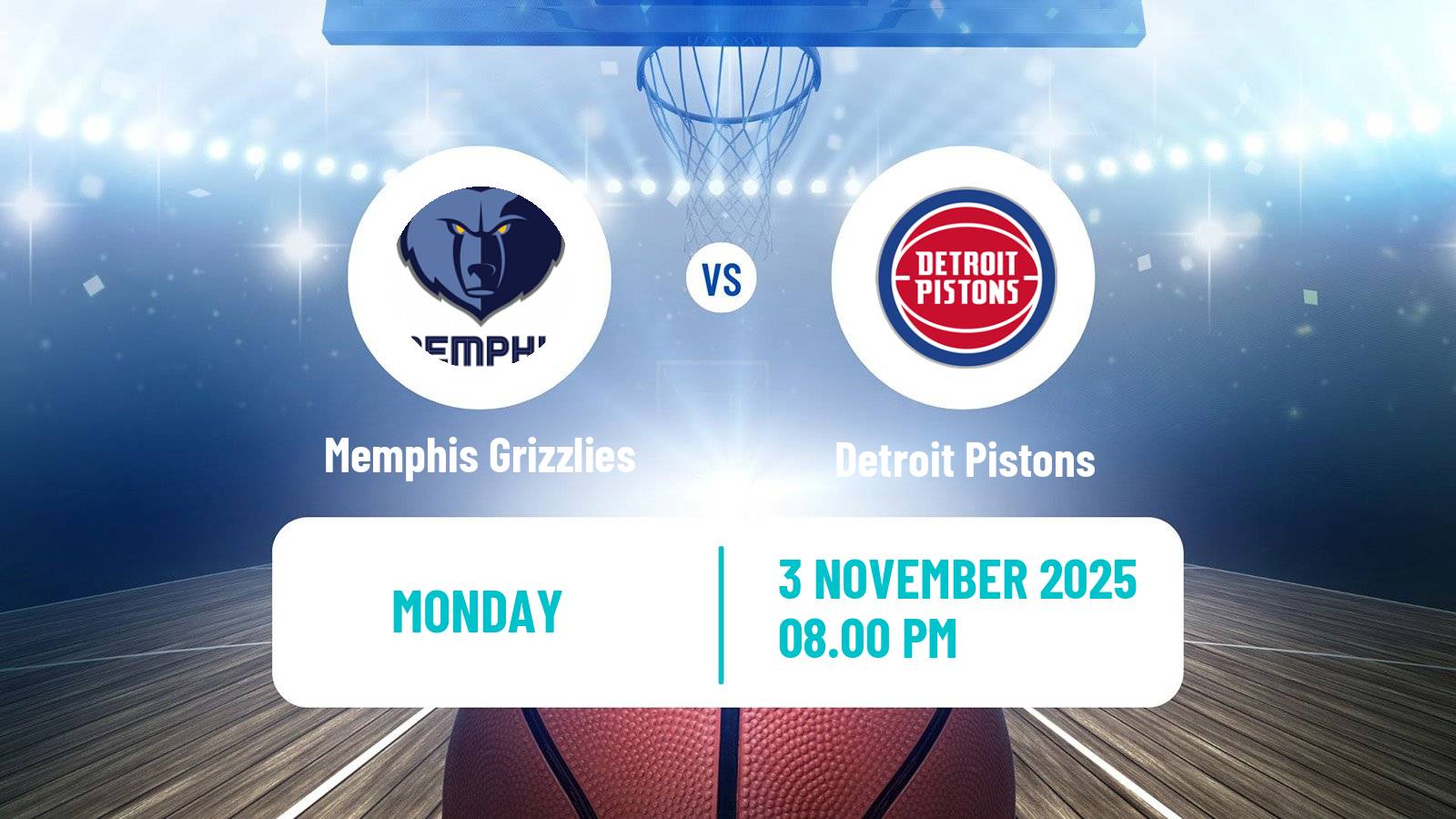 Basketball NBA Memphis Grizzlies - Detroit Pistons