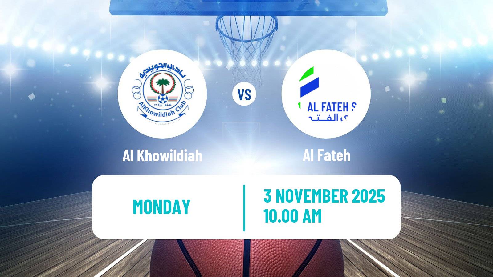 Basketball Saudi Premier League Basketball Al Khowildiah - Al Fateh