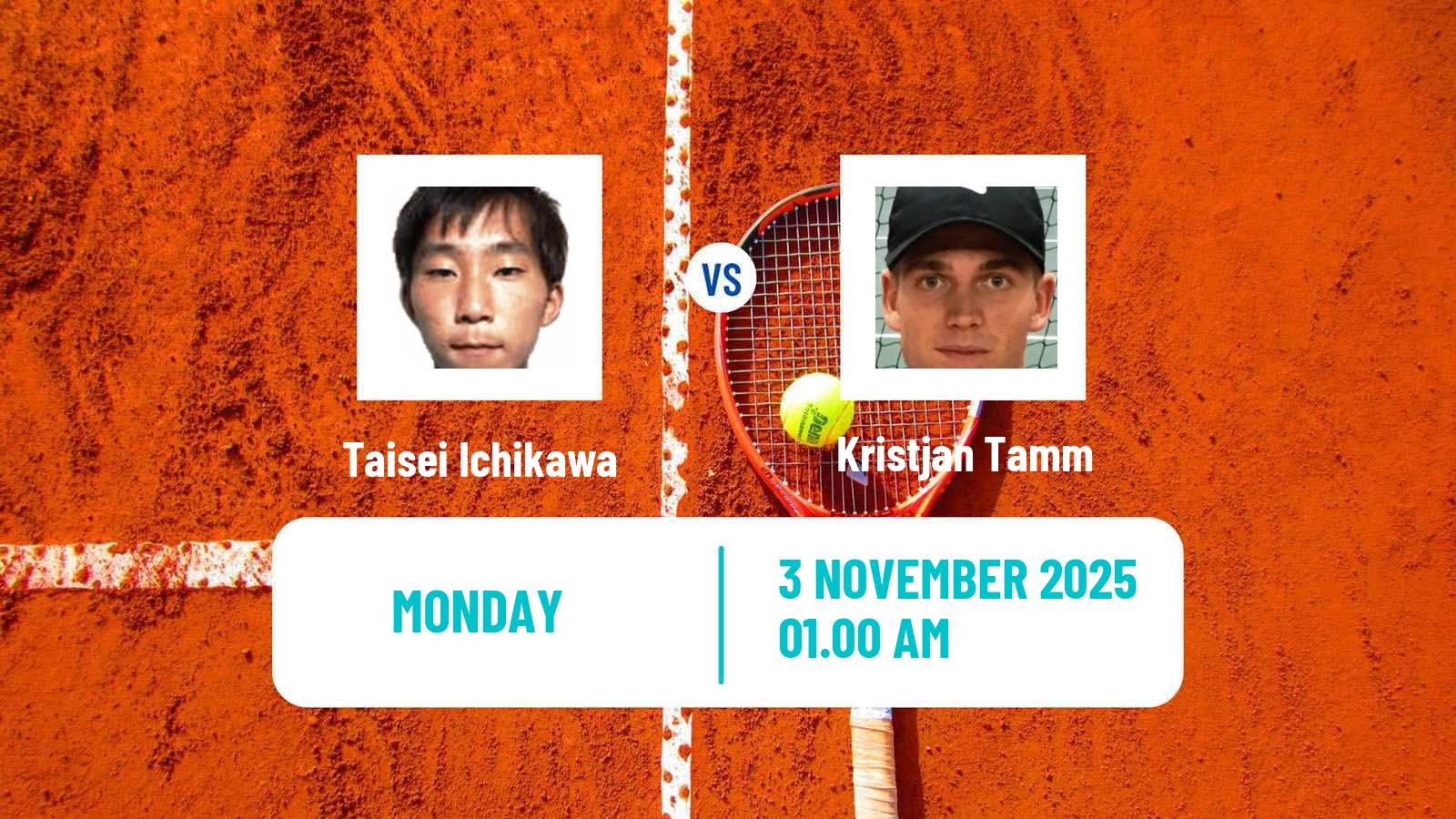 Tennis Taipei Challenger Men Taisei Ichikawa - Kristjan Tamm