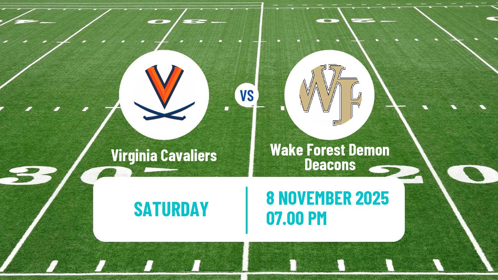 American football NCAA College Football Virginia Cavaliers - Wake Forest Demon Deacons
