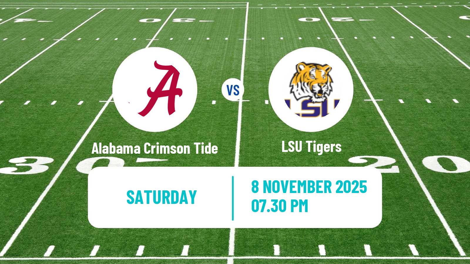 American football NCAA College Football Alabama Crimson Tide - LSU Tigers