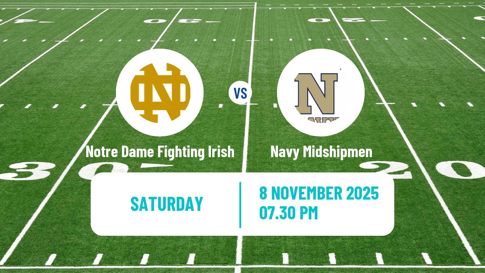 American football NCAA College Football Notre Dame Fighting Irish - Navy Midshipmen