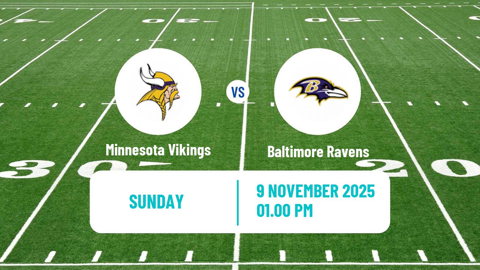 American football NFL Minnesota Vikings - Baltimore Ravens
