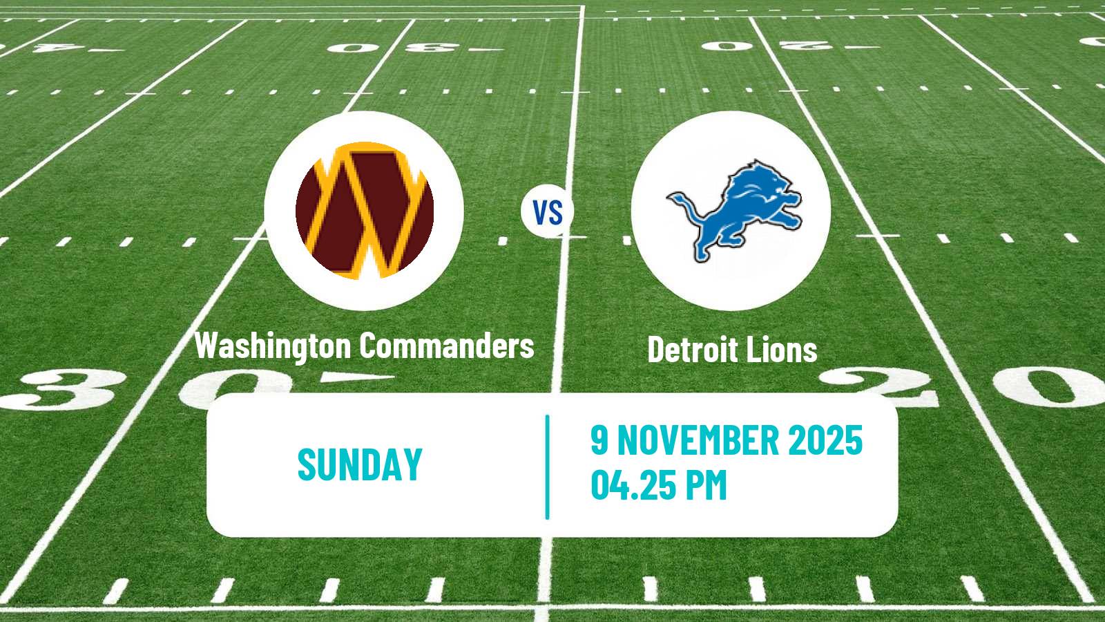 American football NFL Washington Commanders - Detroit Lions