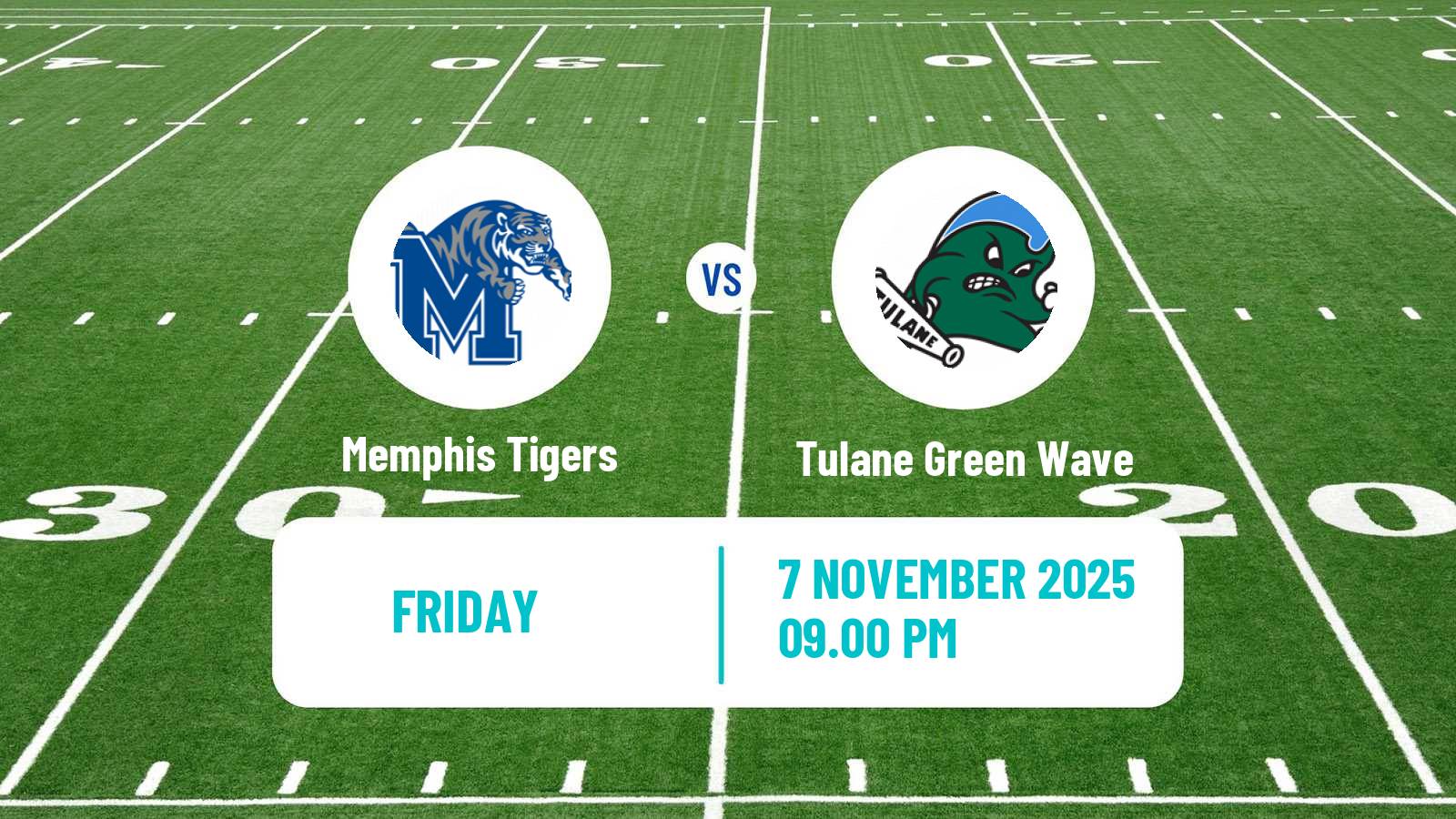 American football NCAA College Football Memphis Tigers - Tulane Green Wave