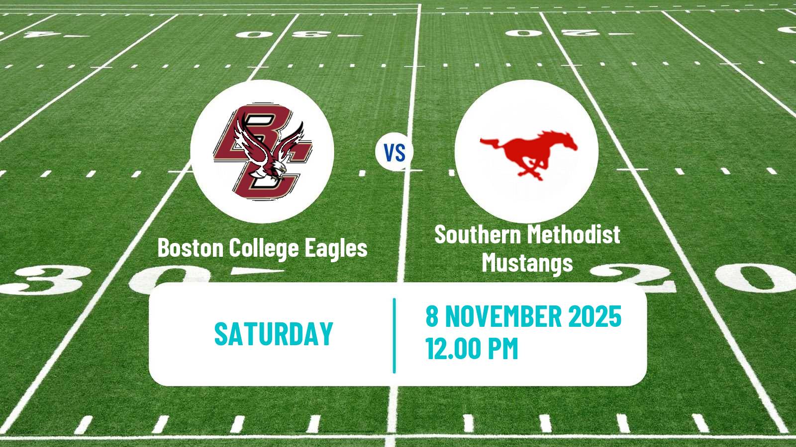 American football NCAA College Football Boston College Eagles - Southern Methodist Mustangs