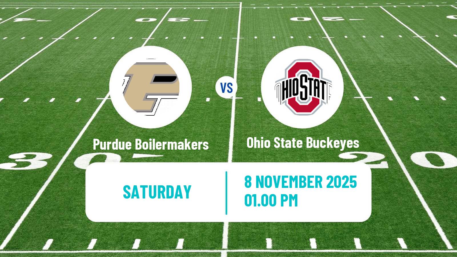 American football NCAA College Football Purdue Boilermakers - Ohio State Buckeyes
