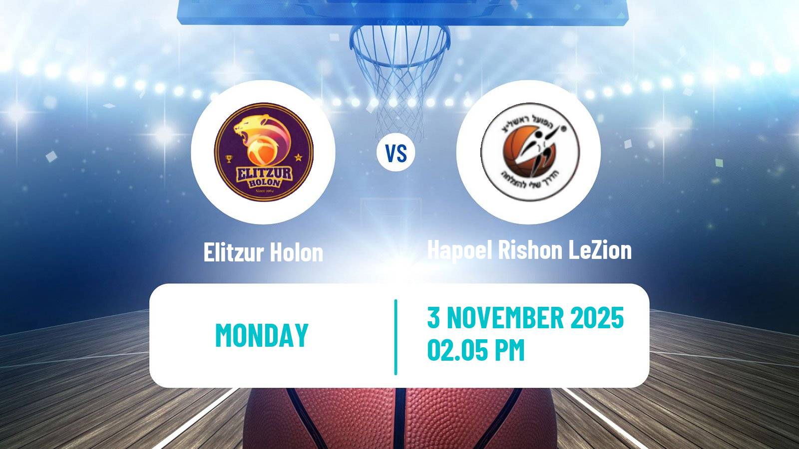 Basketball Israeli WBL Women Elitzur Holon - Hapoel Rishon LeZion
