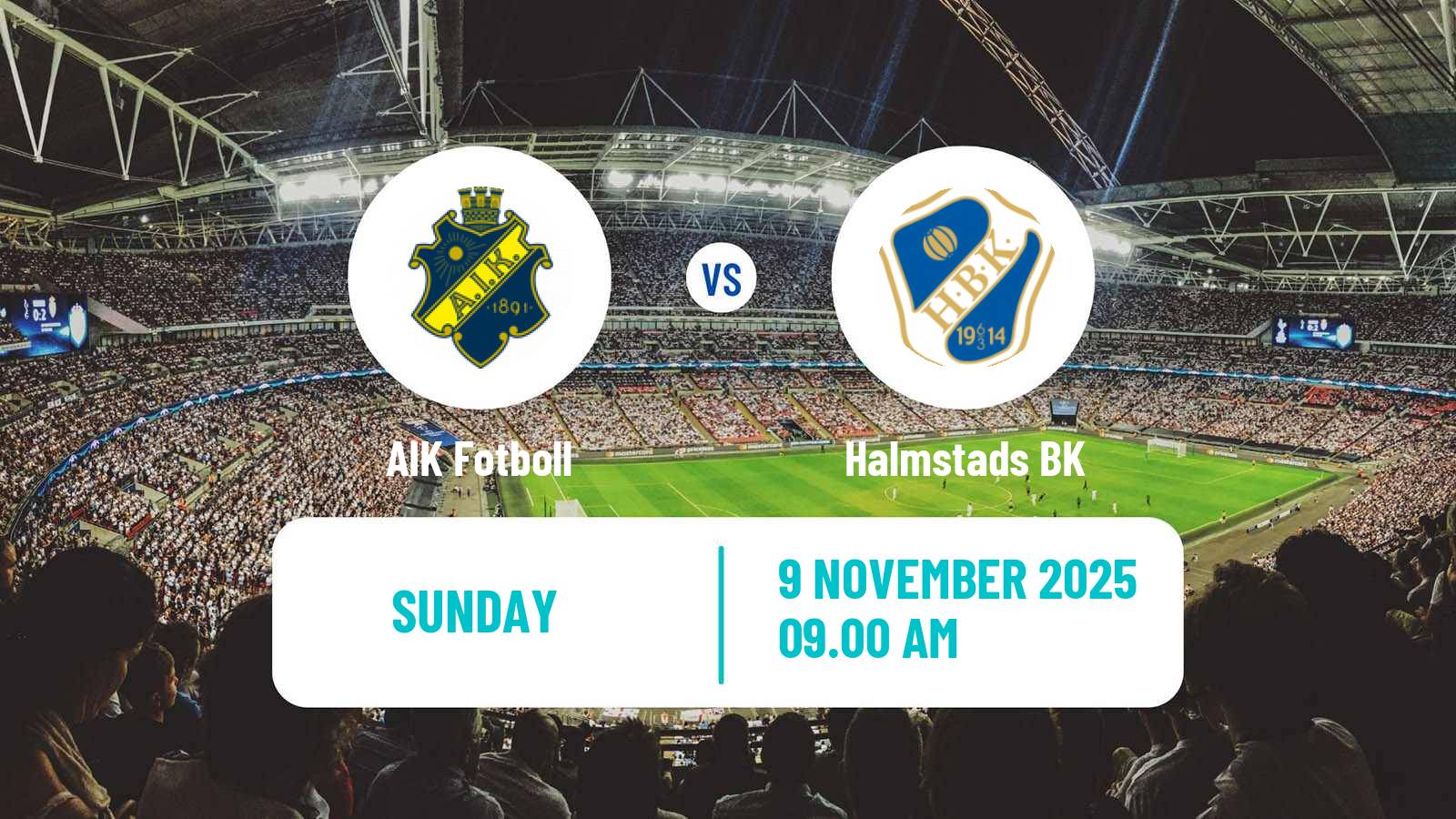 Football Swedish Allsvenskan AIK - Halmstad