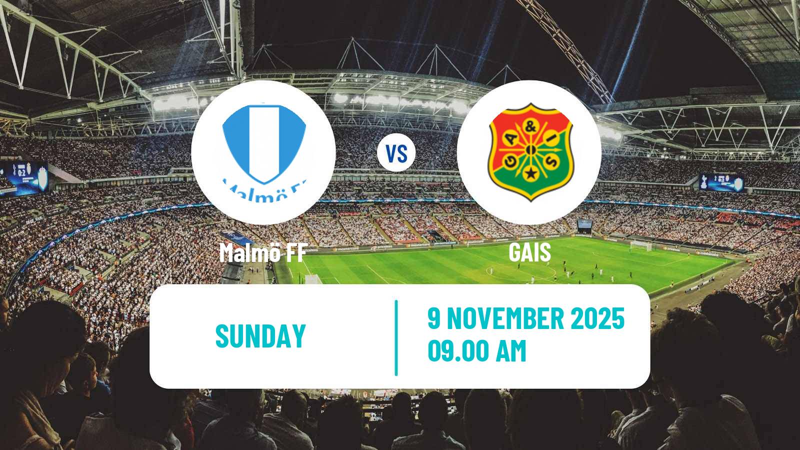 Football Swedish Allsvenskan Malmö - GAIS