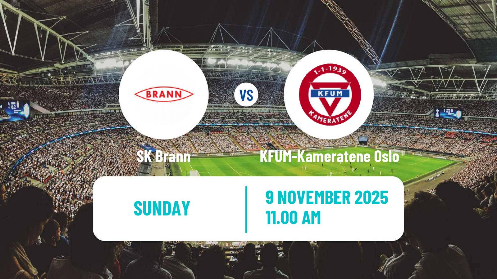 Football Norwegian Eliteserien Brann - KFUM-Kameratene Oslo