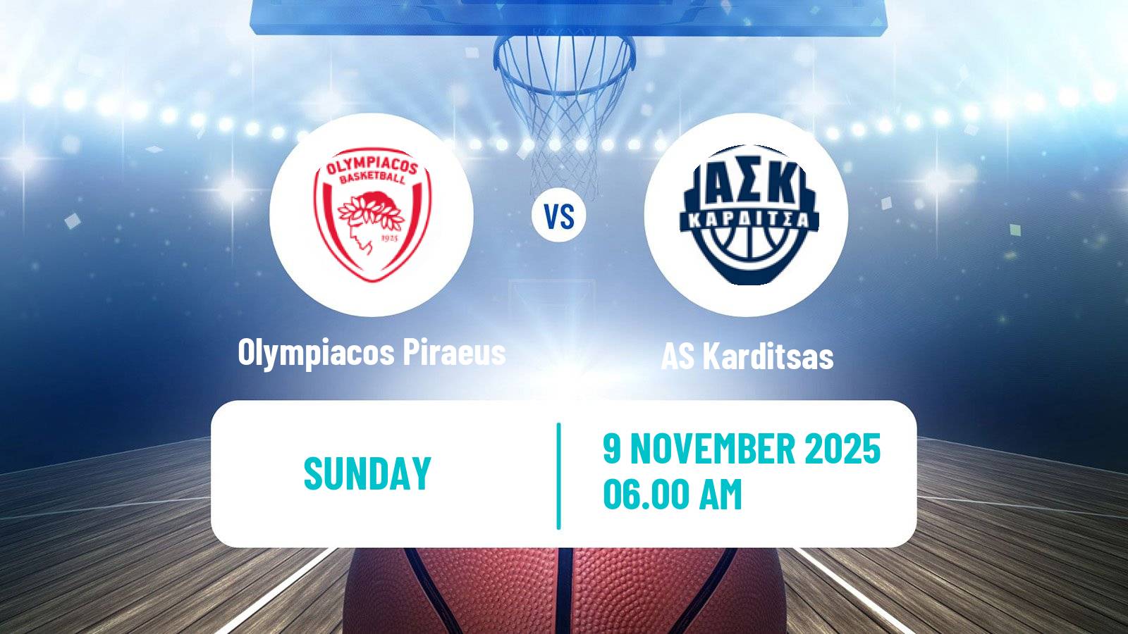 Basketball Greek Basket League A1 Olympiacos Piraeus - Karditsas