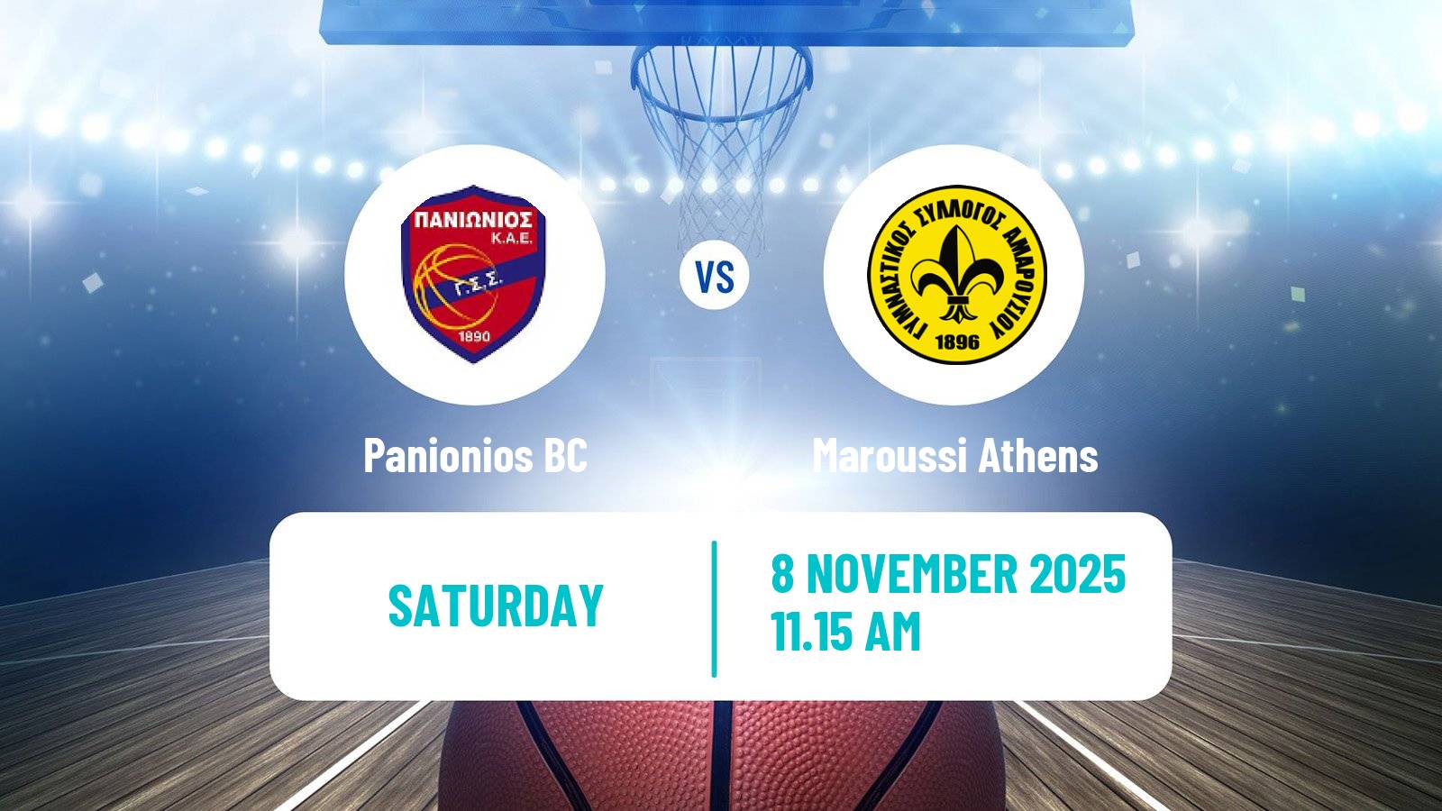 Basketball Greek Basket League A1 Panionios - Maroussi Athens