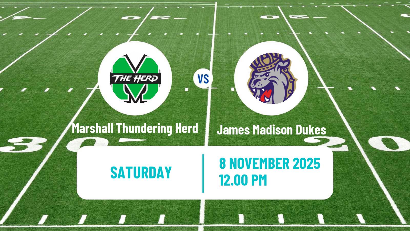 American football NCAA College Football Marshall Thundering Herd - James Madison Dukes