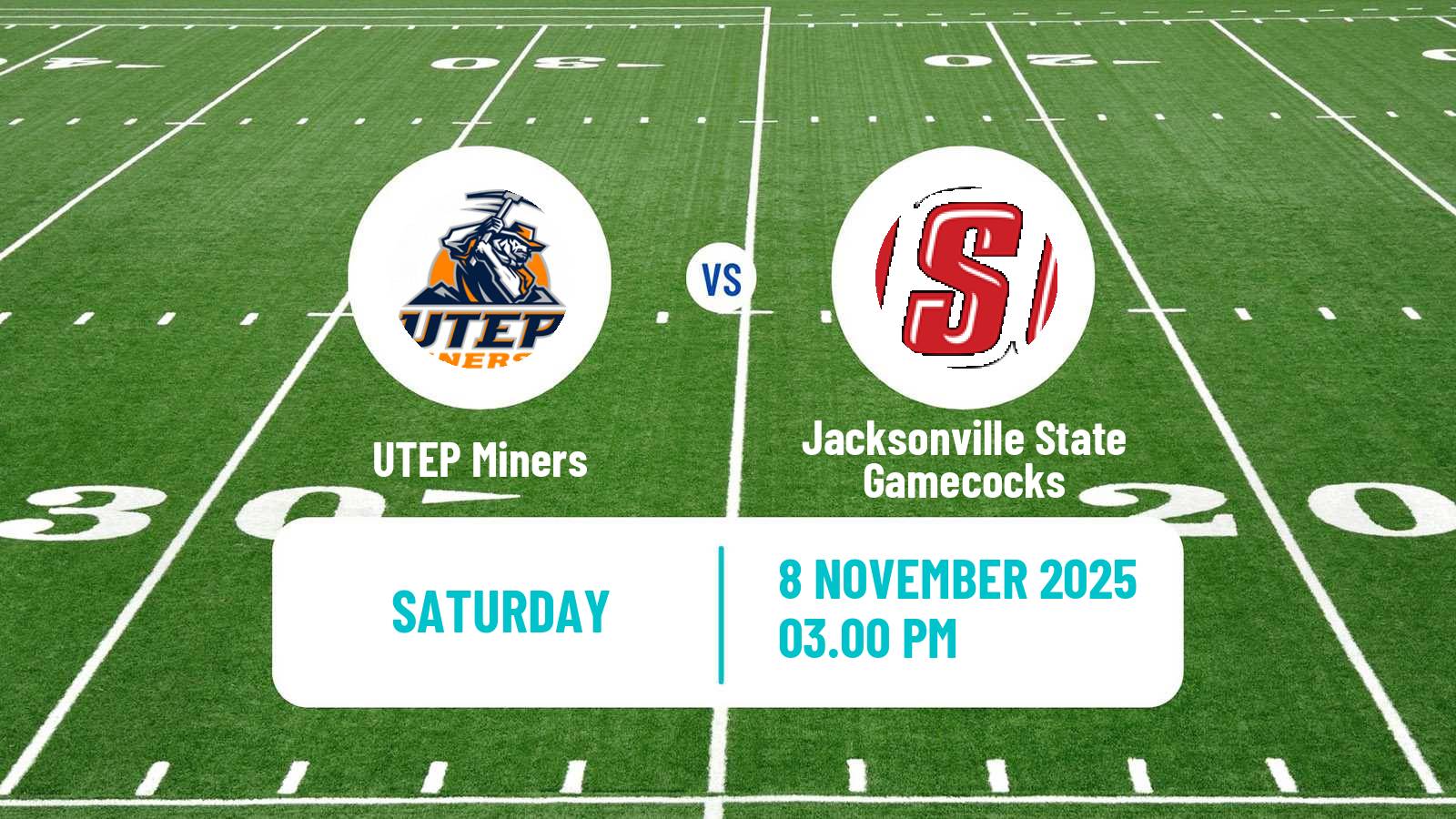 American football NCAA College Football UTEP Miners - Jacksonville State Gamecocks