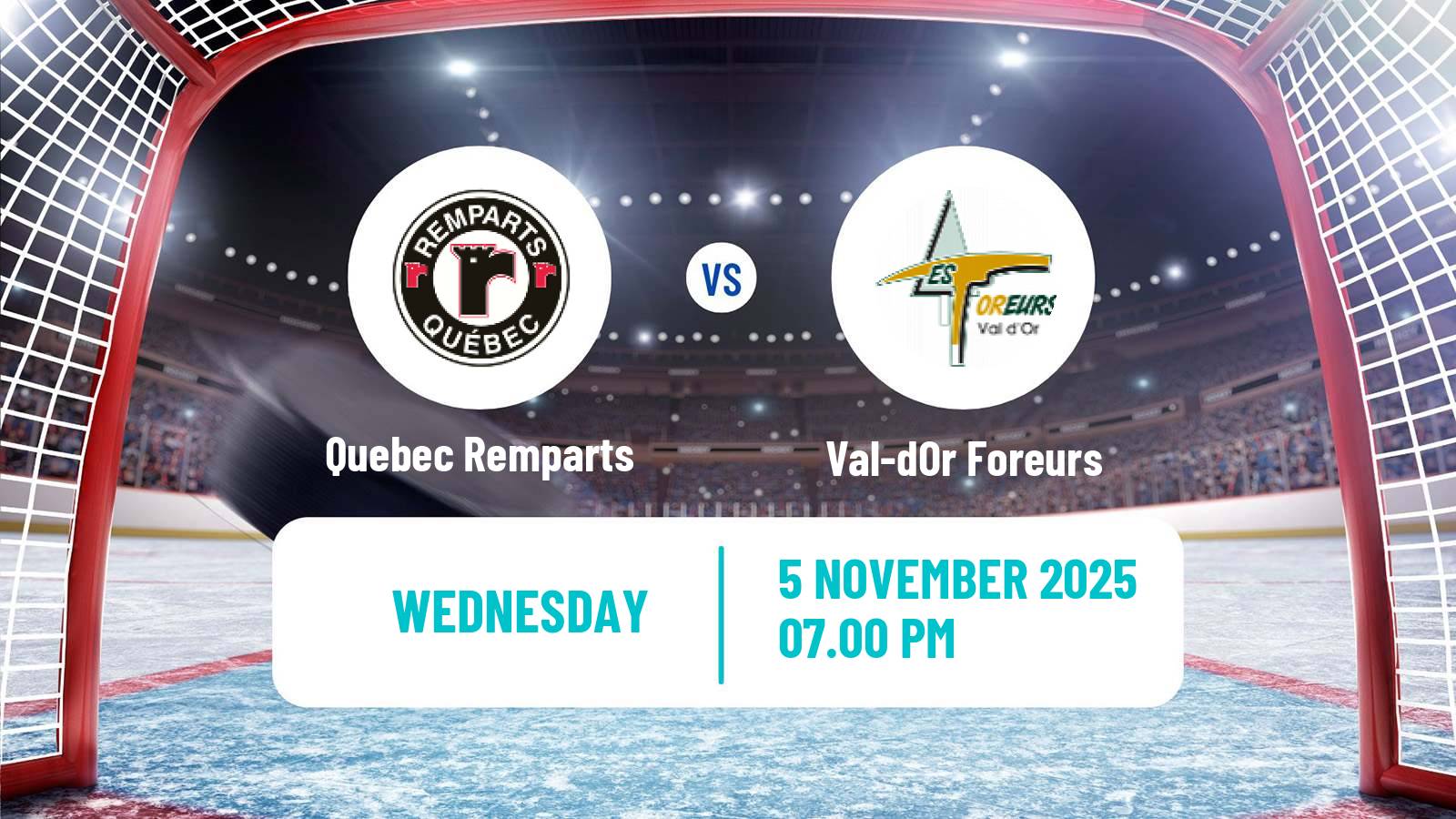 Hockey QMJHL Quebec Remparts - Val-dOr Foreurs