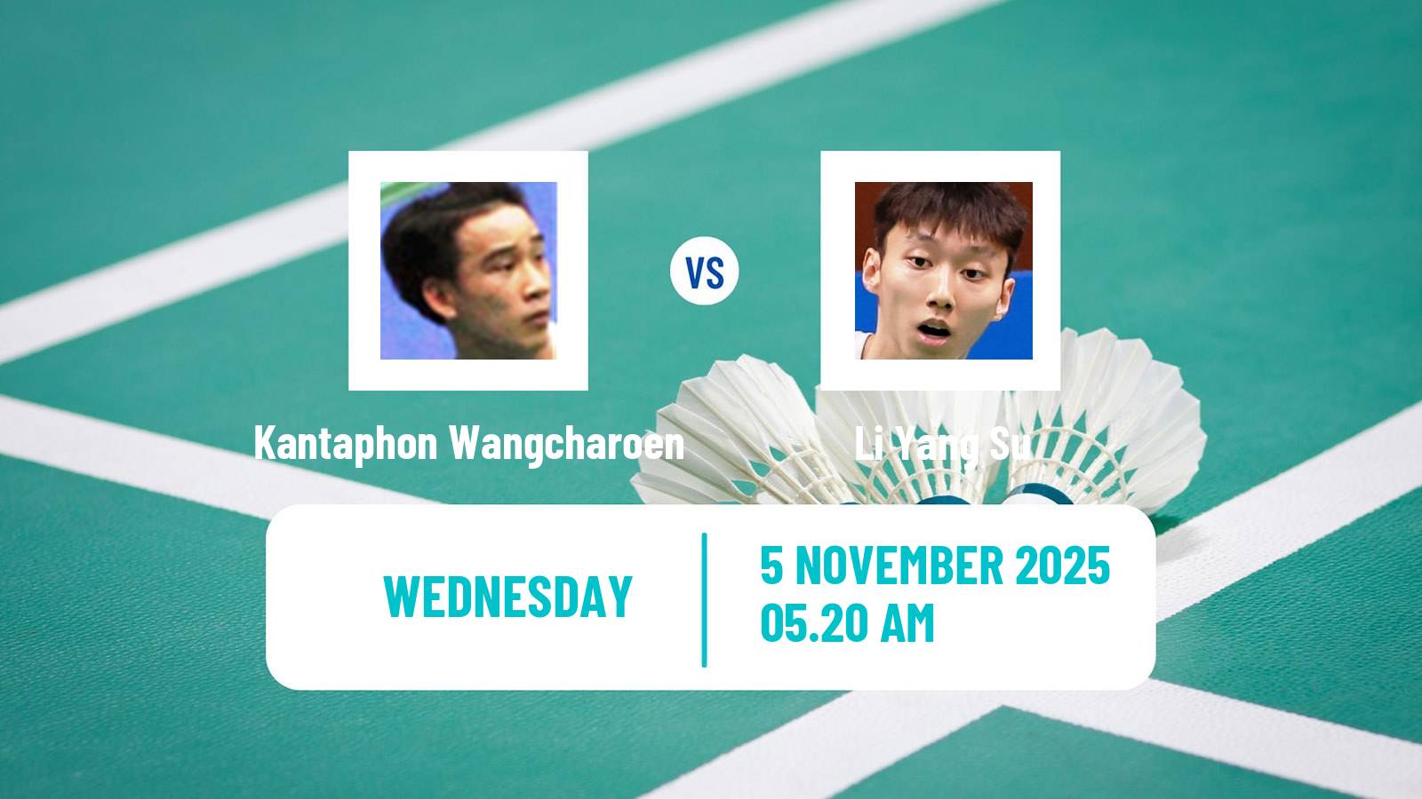 Badminton BWF World Tour Korea Masters Men Kantaphon Wangcharoen - Li Yang Su
