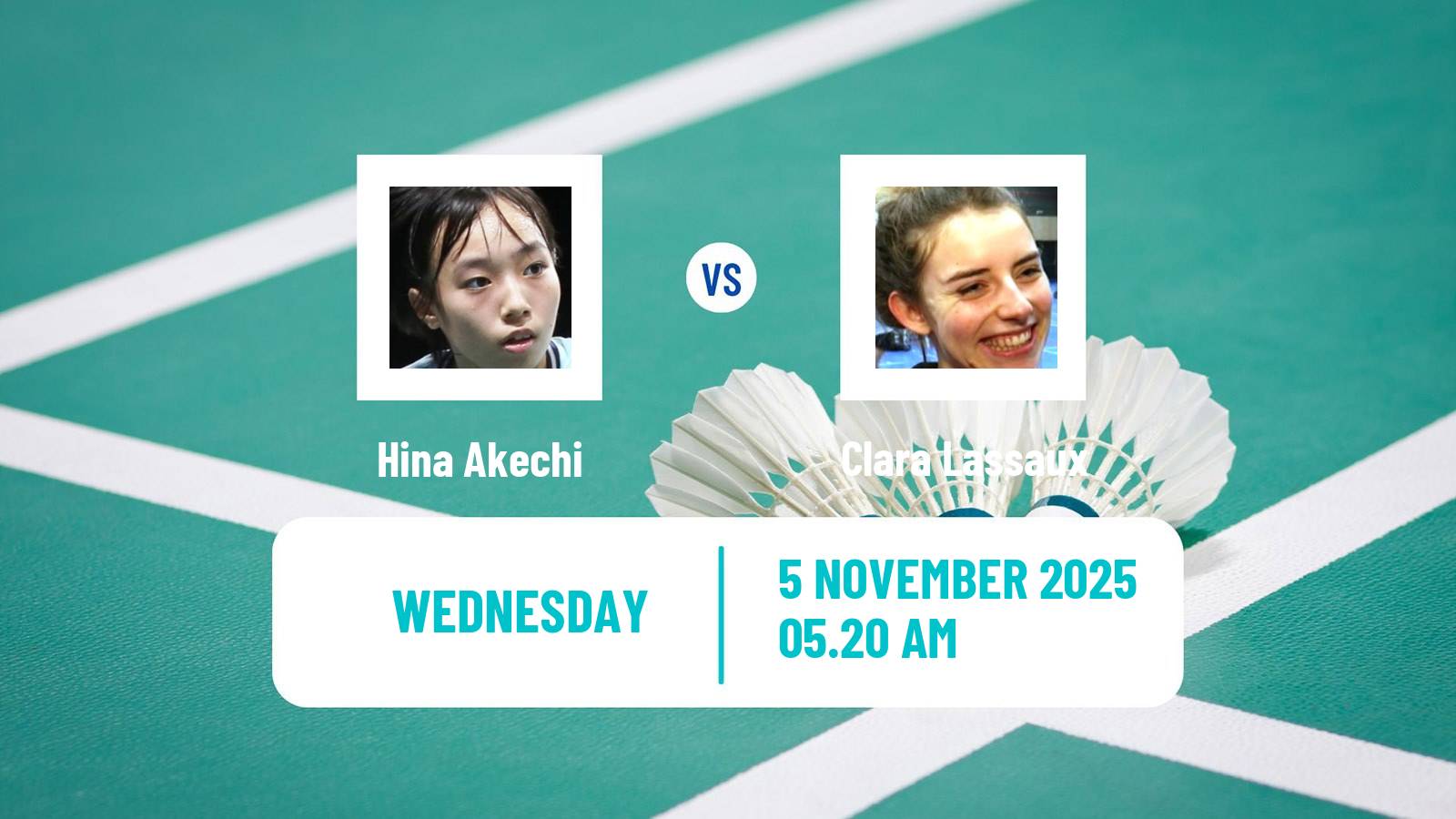 Badminton BWF World Tour Korea Masters Women Hina Akechi - Clara Lassaux