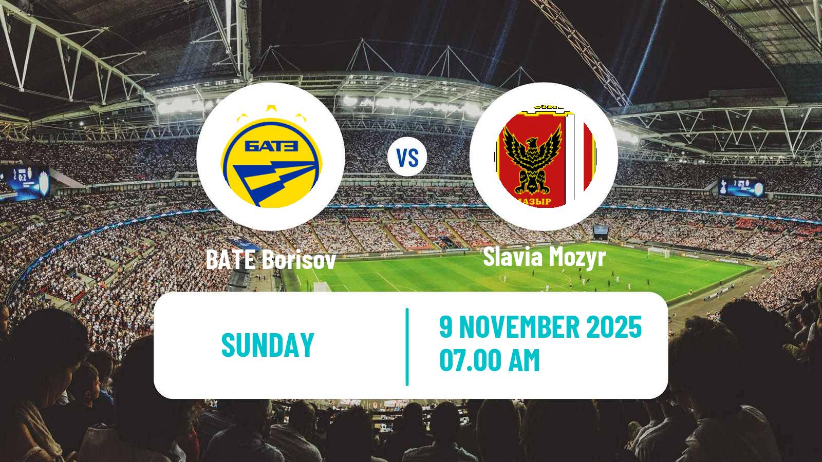Football Belarusian Vysshaya Liga BATE Borisov - Slavia Mozyr