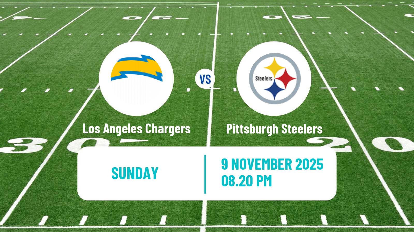 American football NFL Los Angeles Chargers - Pittsburgh Steelers