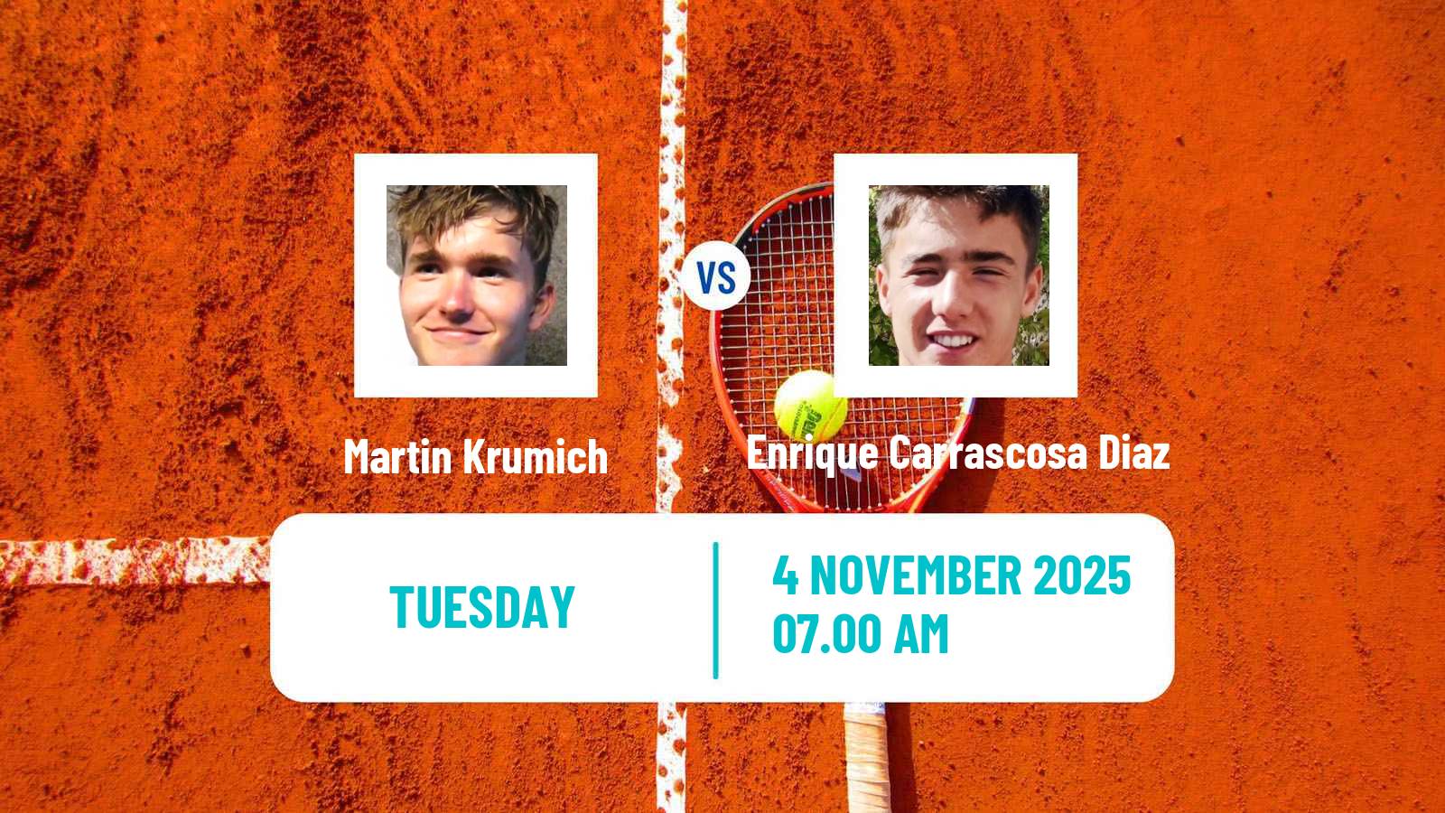 Tennis ITF M25 Valencia Men Martin Krumich - Enrique Carrascosa Diaz