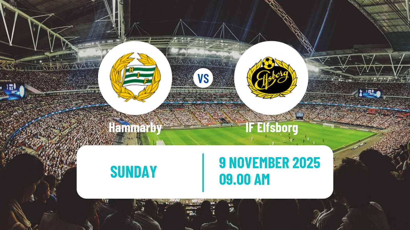 Football Swedish Allsvenskan Hammarby - Elfsborg