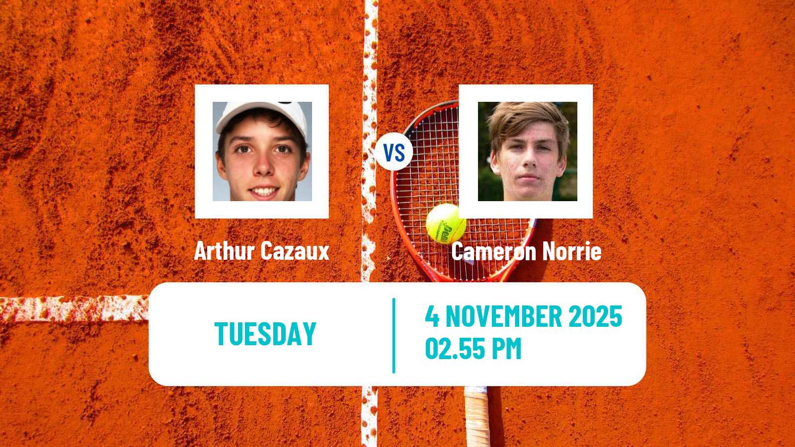 Tennis ATP Metz Arthur Cazaux - Cameron Norrie