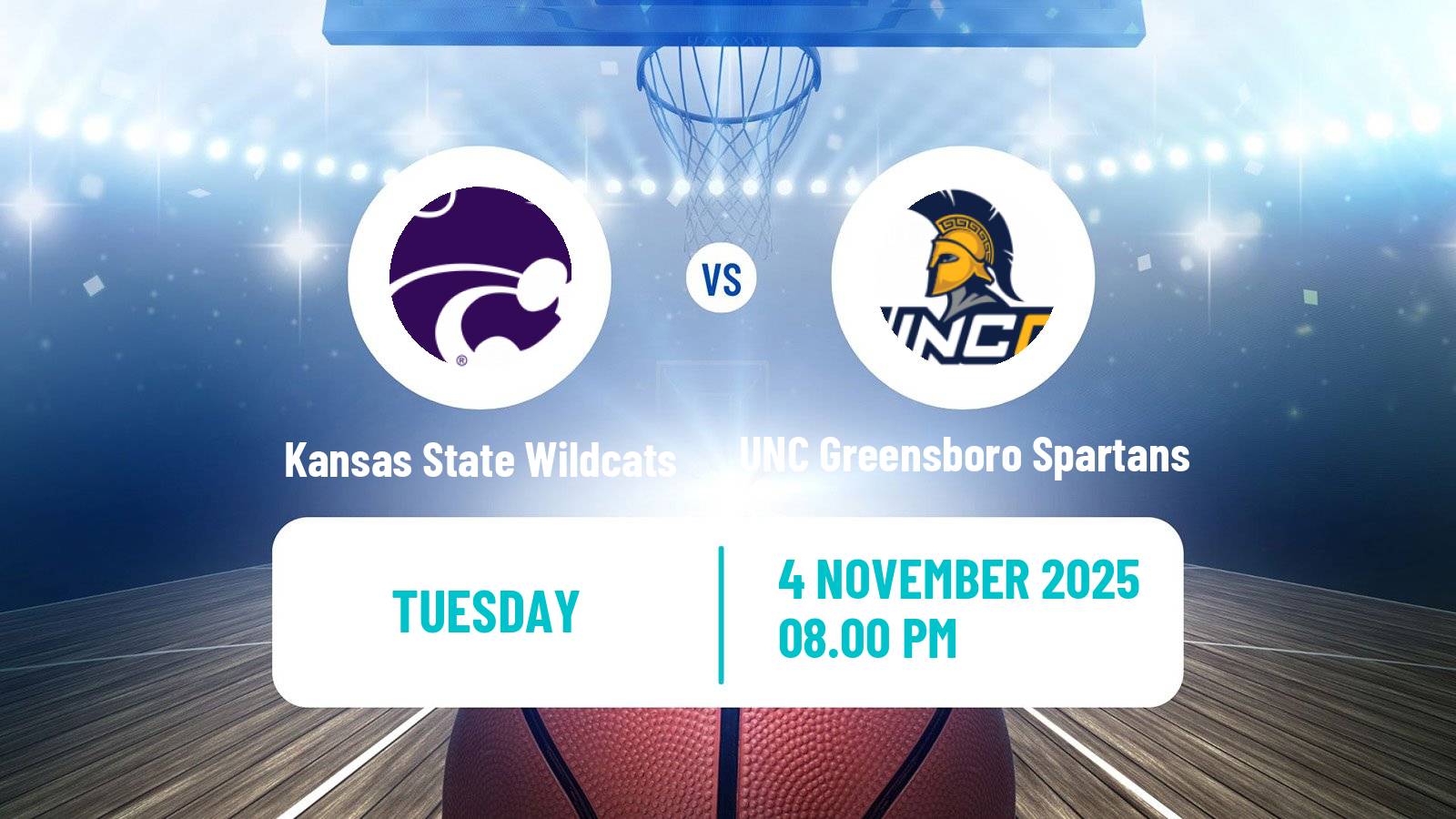 Basketball NCAA College Basketball Kansas State Wildcats - UNC Greensboro Spartans
