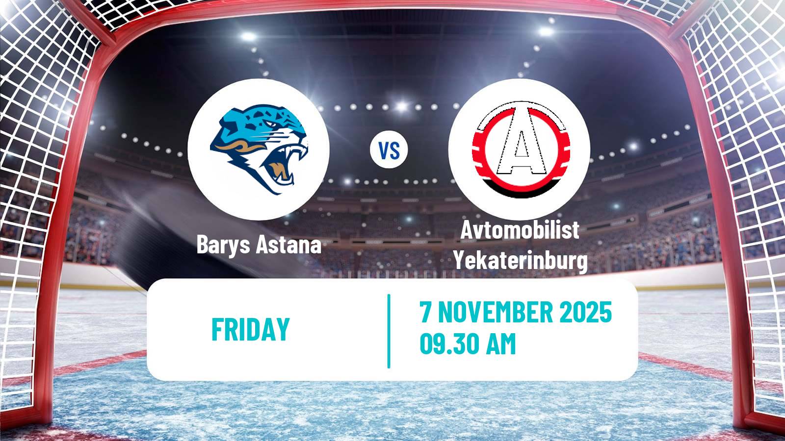 Hockey KHL Barys Astana - Avtomobilist Yekaterinburg