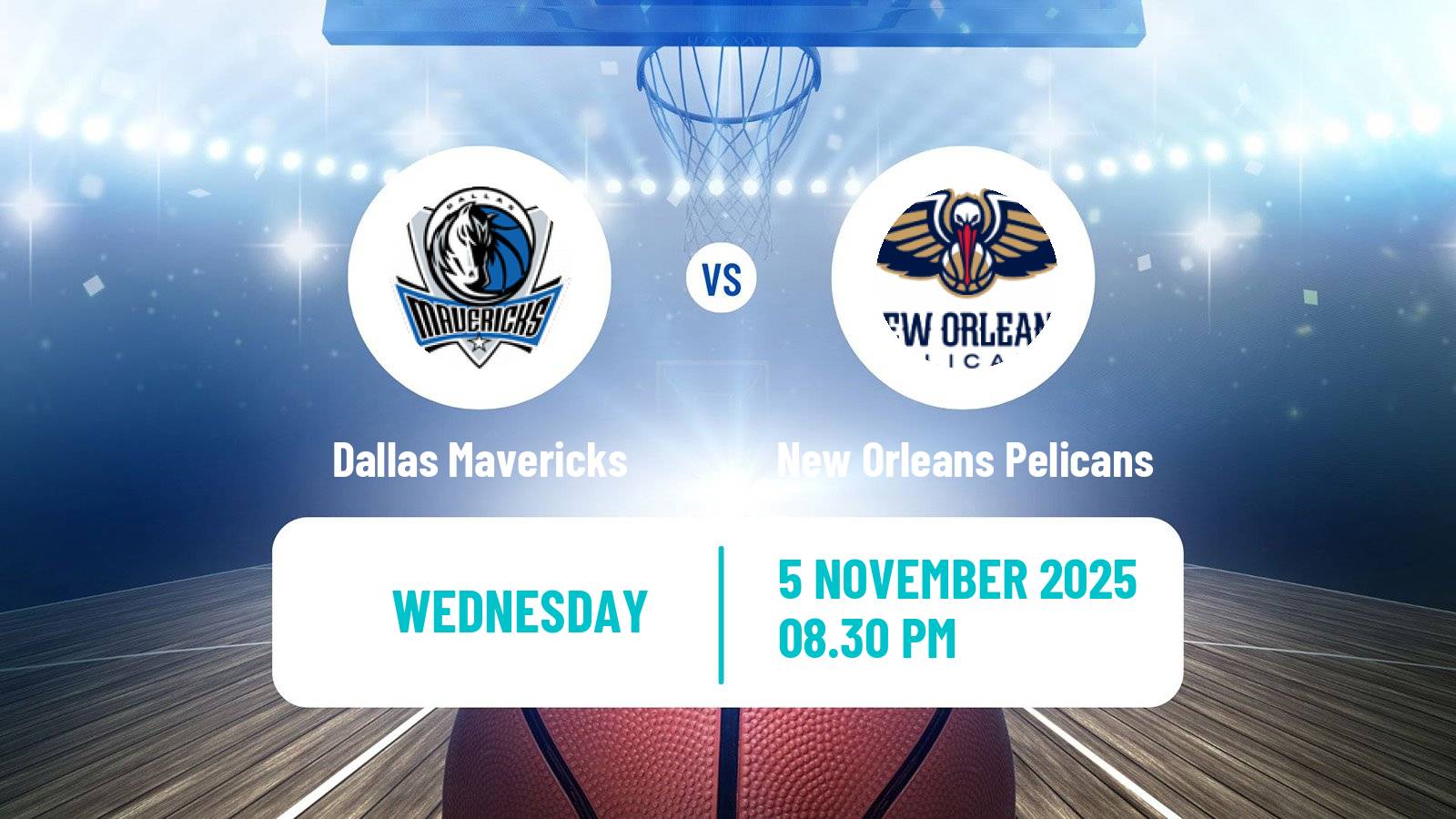 Basketball NBA Dallas Mavericks - New Orleans Pelicans