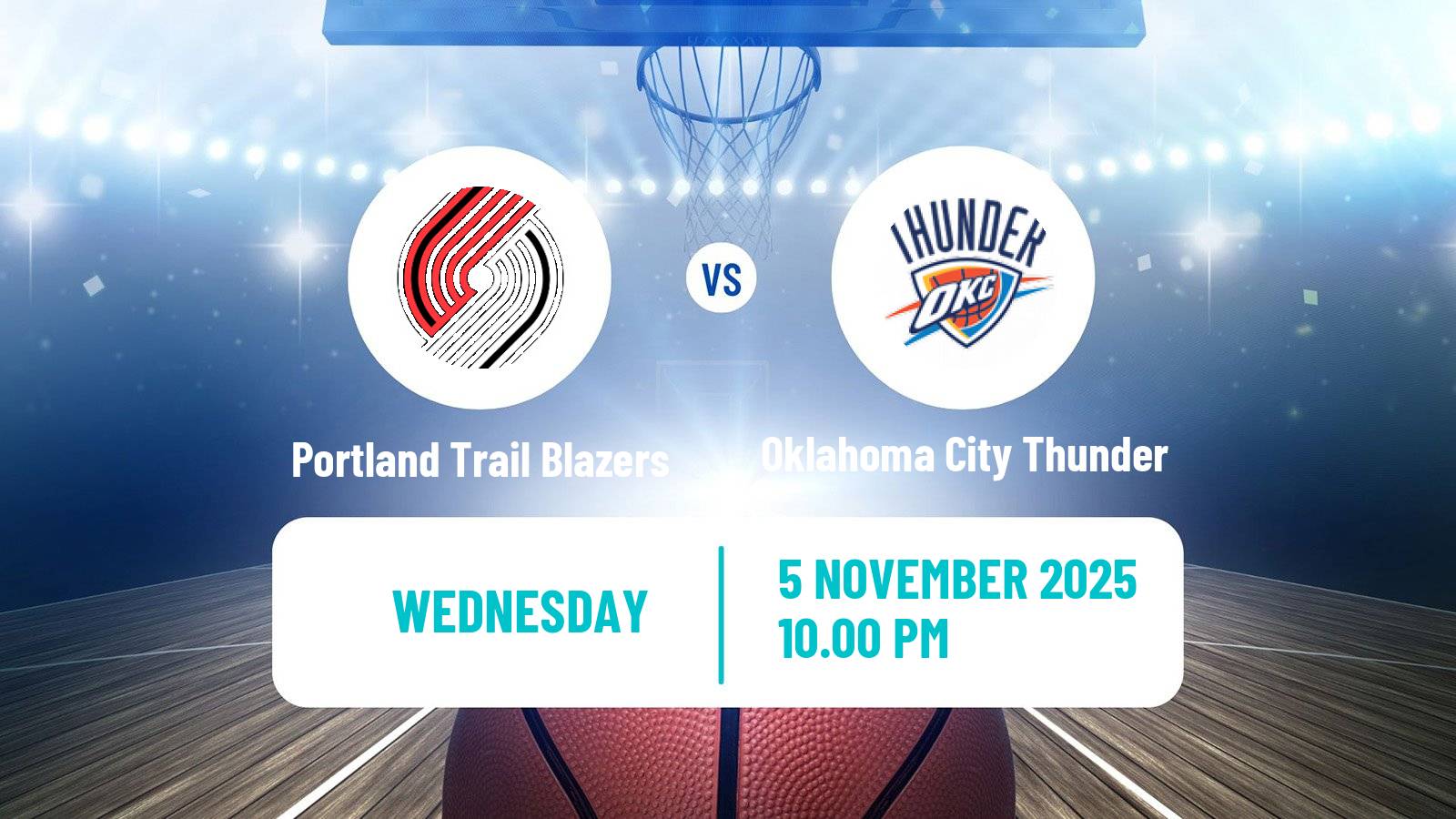 Basketball NBA Portland Trail Blazers - Oklahoma City Thunder