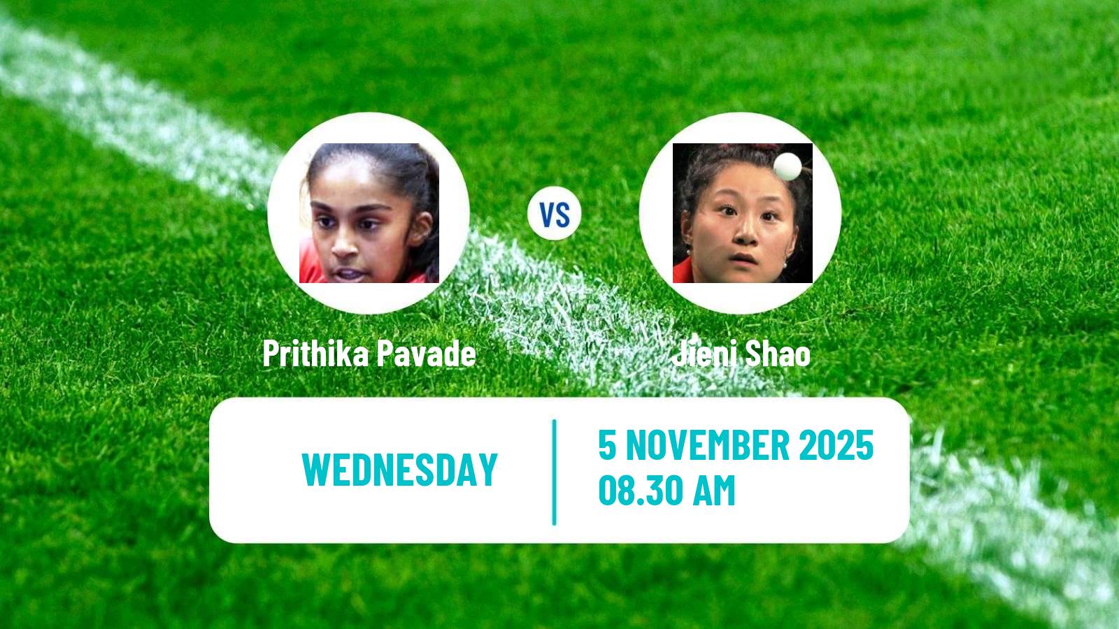 Table tennis Wtt Champions Frankfurt Women Prithika Pavade - Jieni Shao