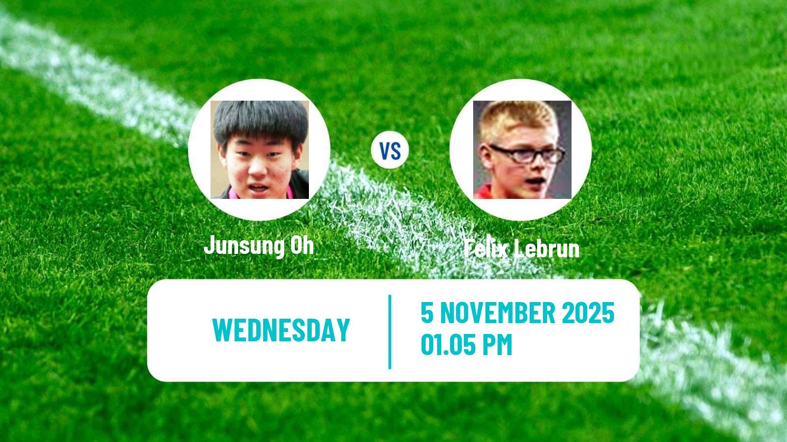 Table tennis Wtt Champions Frankfurt Men Junsung Oh - Felix Lebrun