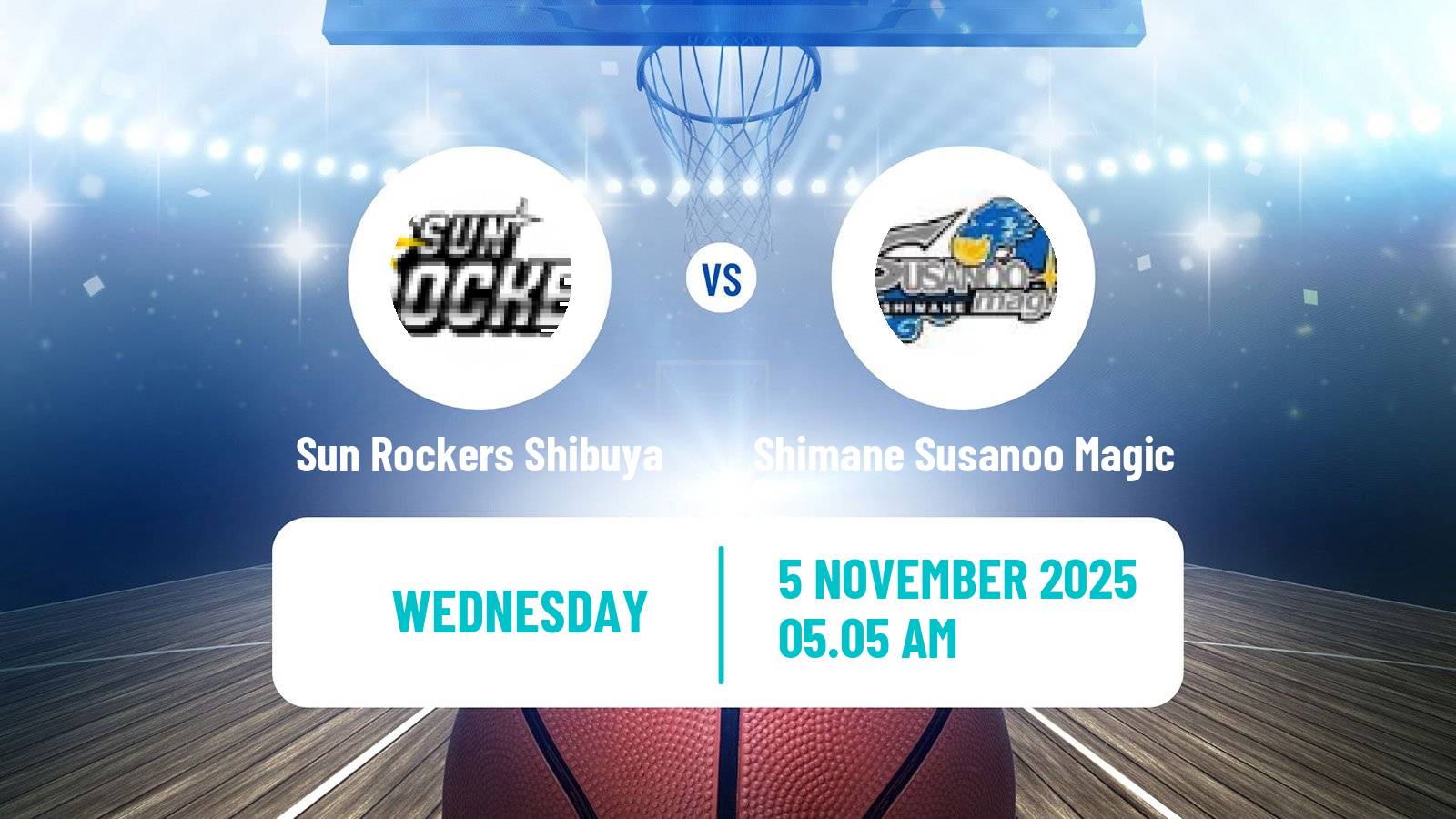 Basketball BJ League Sun Rockers Shibuya - Shimane Susanoo Magic