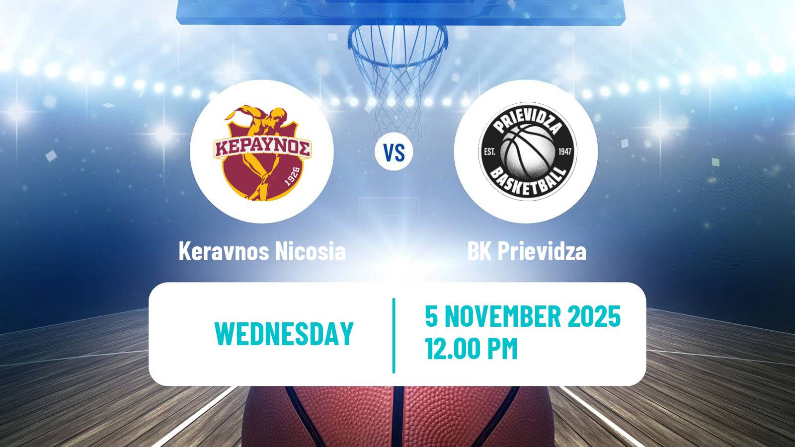 Basketball FIBA Europe Cup Keravnos Nicosia - Prievidza
