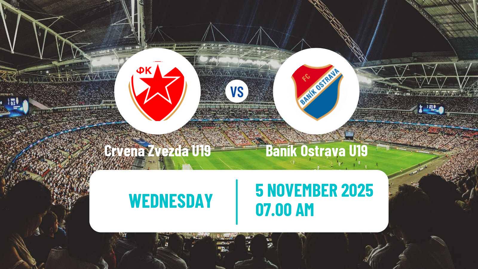 Football UEFA Youth League Crvena Zvezda U19 - Baník Ostrava U19