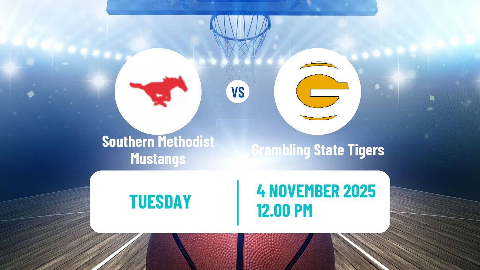 Basketball NCAA College Basketball Women Southern Methodist Mustangs - Grambling State Tigers