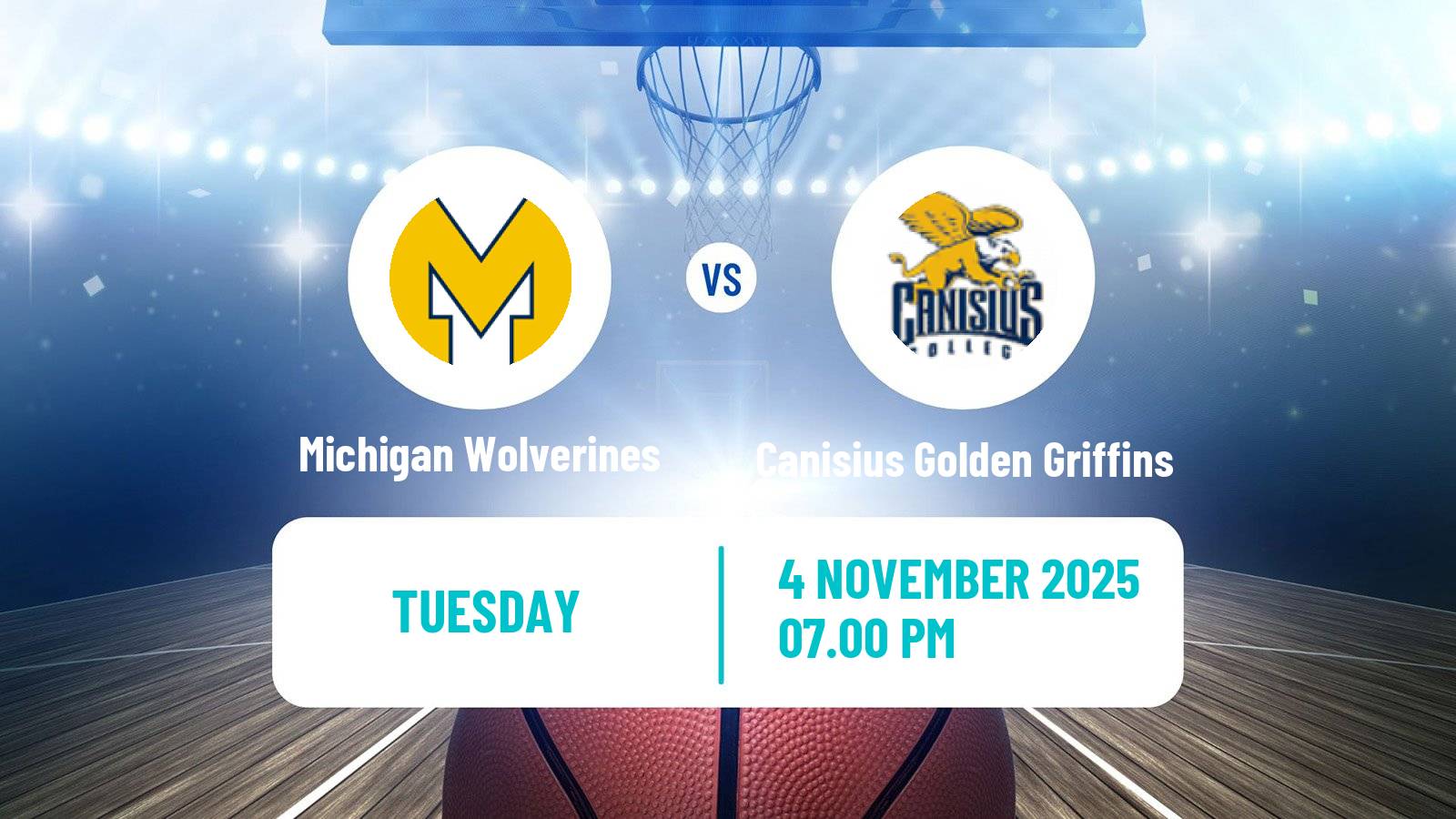 Basketball NCAA College Basketball Women Michigan Wolverines - Canisius Golden Griffins