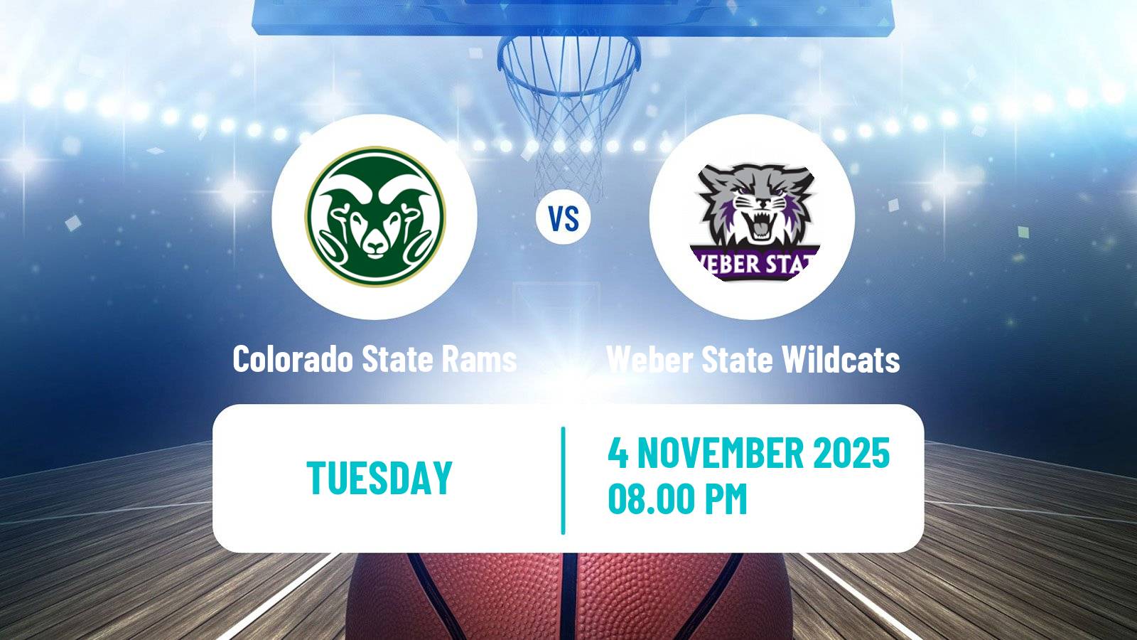 Basketball NCAA College Basketball Women Colorado State Rams - Weber State Wildcats